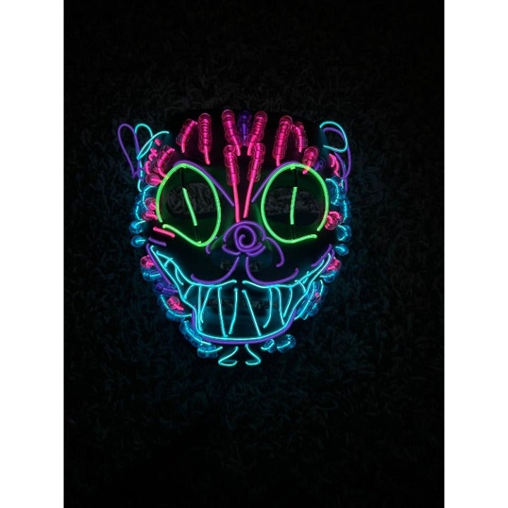 Hand made EL wire beaded light up sale cat mask