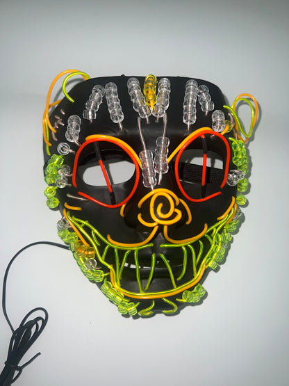 Beaded el wire cheshire cat light up handmade mask