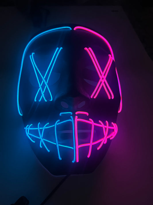 Purge El Wire Mask - Pink and Blue Wires