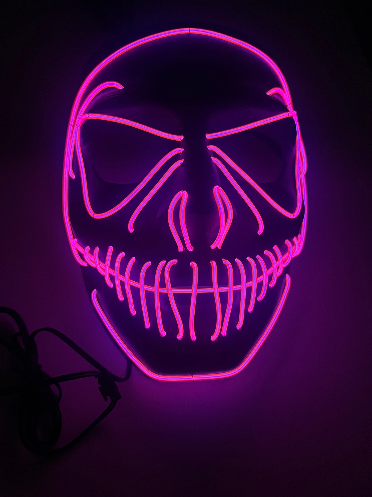 LED Light Up Venom Mask - Pink Wires