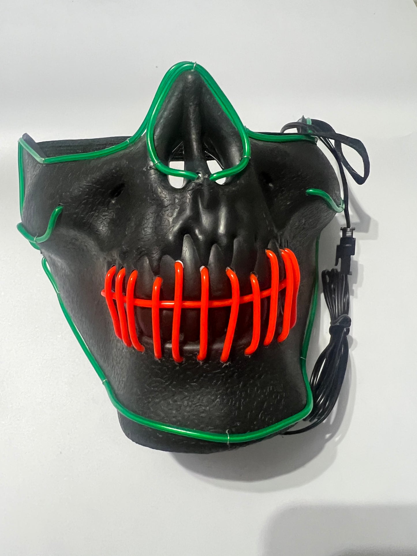 Green and Red El Wire Half Mask