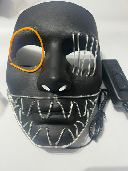 El Wire Skull Face Light Up Mask