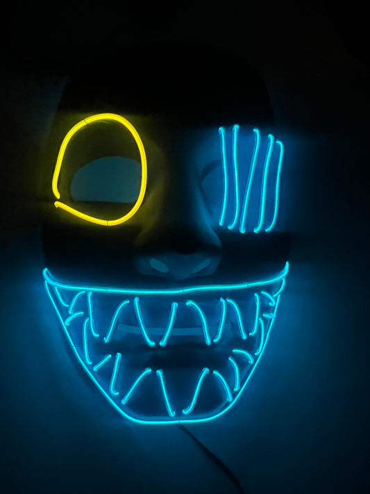 El Wire Skull Face Light Up Mask