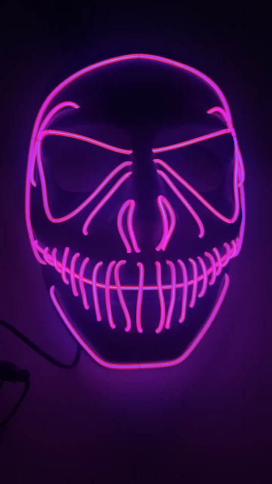 LED Light Up Venom Mask - Pink Wires