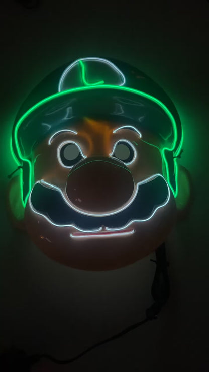 LED Light Up Luigi Super Mario Mask